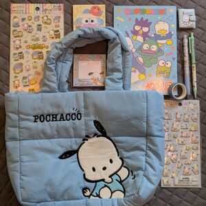 Sanrio Pochacco Tote & Hapindanbui Accessories Set